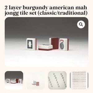 Burgundy and White 2-Layer Home Design Mahjong Tile Set